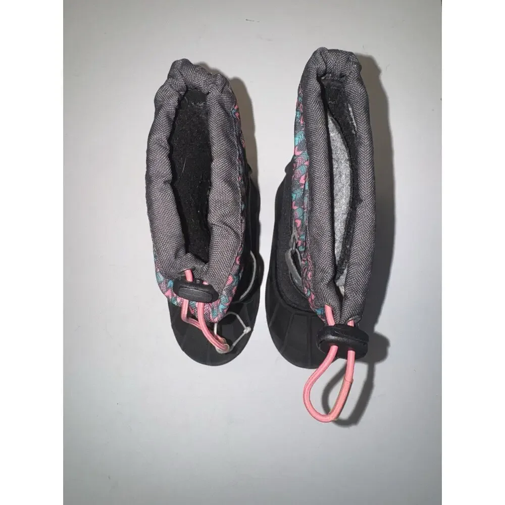 Columbia Kids Snow Boots Size 10 Waterproof Black Pink NWOT